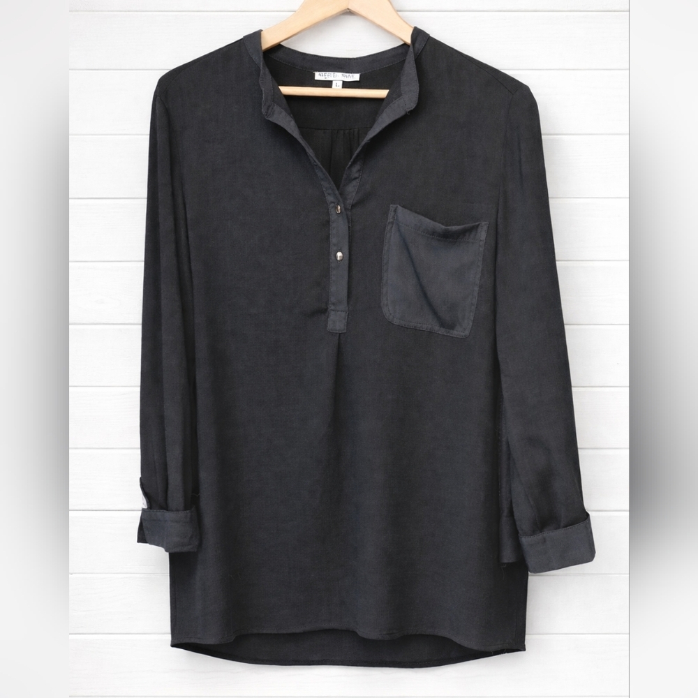 Alberto Makali Charcoal Button Down Shirt Large